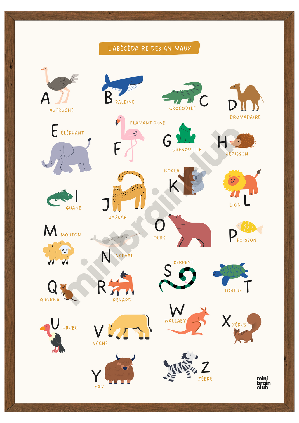 Affiche abécédaire - Animaux